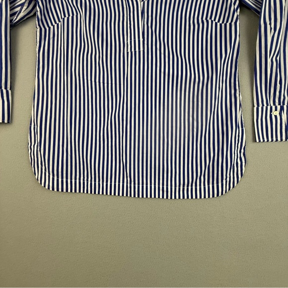 Talbots Shirt Women's‎ Medium Long Sleeve Pullover Stripe Blue White - Picture 4 of 9